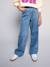 Jean droit fille bleu foncé+bleu moyen+denim gris 8 - vertbaudet enfant 