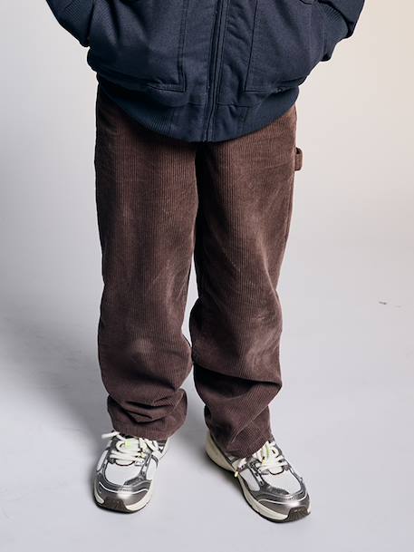 Pantalon battle garçon en velours anthracite+noisette 9 - vertbaudet enfant 