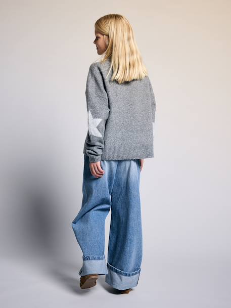 Jean large fille bleu moyen 8 - vertbaudet enfant 