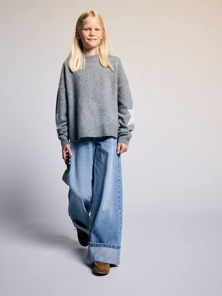 Pull fille manches longues gris 6 - vertbaudet enfant 