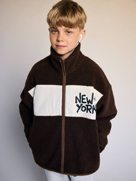 Sweat zippé garçon noisette 2 - vertbaudet enfant 