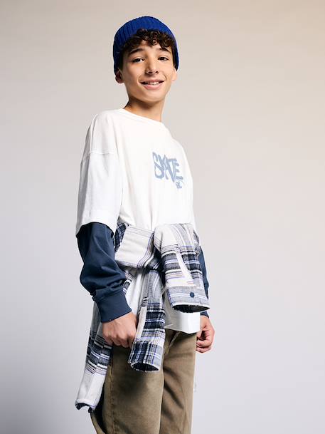 T-shirt manches longues garçon écru 1 - vertbaudet enfant 