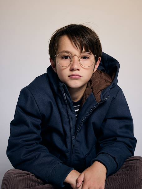 Blouson garçon en toile caramel+gris ardoise 12 - vertbaudet enfant 