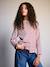 T-shirt manches longues fille bois de rose+écru 1 - vertbaudet enfant 