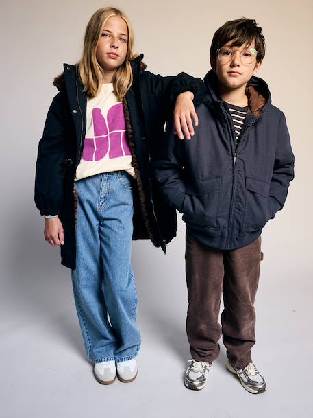 Blouson garçon en toile caramel+gris ardoise 13 - vertbaudet enfant 