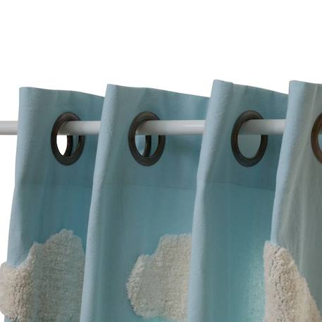 Rideau en coton motifs brodés ballerines - tufy Blanc+Blanc multicolore+Bleu clair+Rose 15 - vertbaudet enfant 