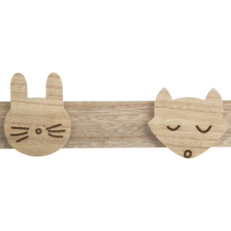 Patère 4 crochets animaux en bois - syna Beige 3 - vertbaudet enfant 