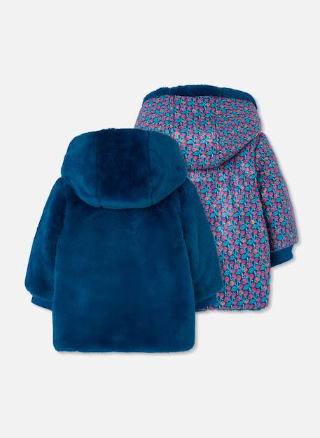 Parka fille réversible tissu technique Noir 4 - vertbaudet enfant 
