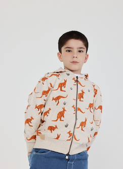 -Sweat à capuche garçon imprimé kangourou