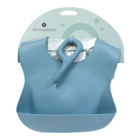 Set bavoir et cuillère yum silicone bleu Beige+Bleu+Ocre+Rose 8 - vertbaudet enfant 