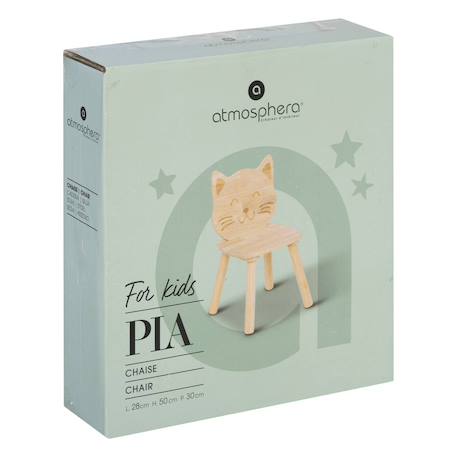 Chaise enfant chat en bois - pia Marron 3 - vertbaudet enfant 