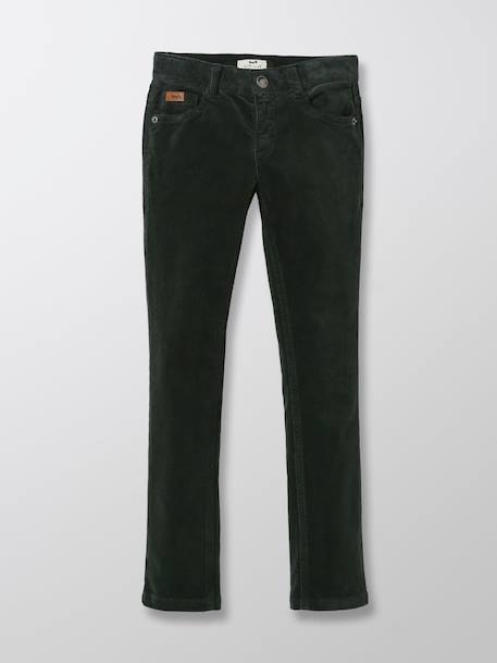 Slim en velours garçon Beige clair uni+Bleu fonce uni+Vert fonce uni 11 - vertbaudet enfant 