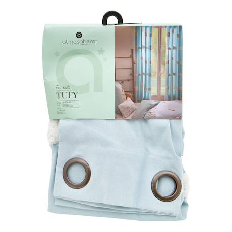 Rideau en coton motifs brodés ballerines - tufy Blanc+Blanc multicolore+Bleu clair+Rose 13 - vertbaudet enfant 