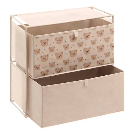 Commode enfant 2 tiroirs imprimé ourson - tissa Beige 5 - vertbaudet enfant 