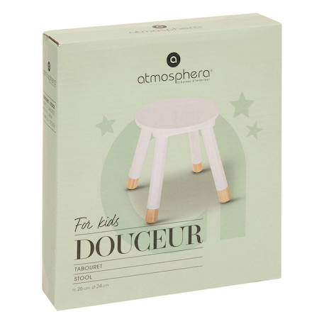 Tabouret enfant en bois - douceur Blanc 5 - vertbaudet enfant 