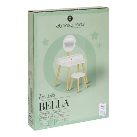 Coiffeuse avec tabouret - bella Blanc 3 - vertbaudet enfant 