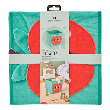 Panier de rangement enfant imprimé pomme - cha cha pop Vert 3 - vertbaudet enfant 