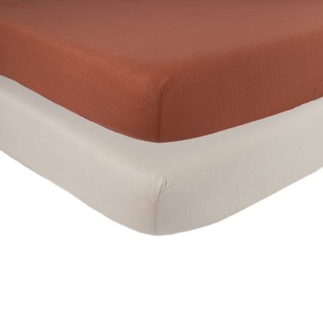 Lot de 2 draps-housses lit bébé #8fbc8f+#b27068+#d6bab2+Blanc 7 - vertbaudet enfant 