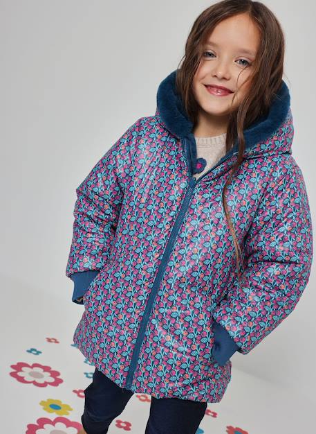 Parka fille réversible tissu technique Noir 1 - vertbaudet enfant 