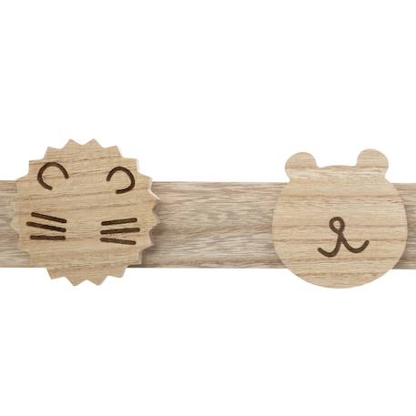 Patère 4 crochets animaux en bois - syna Beige 5 - vertbaudet enfant 