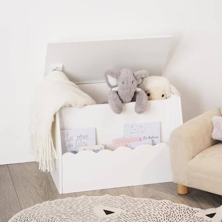 Coffre à jouets et bibliothèque nuage - zoeli Blanc 3 - vertbaudet enfant 