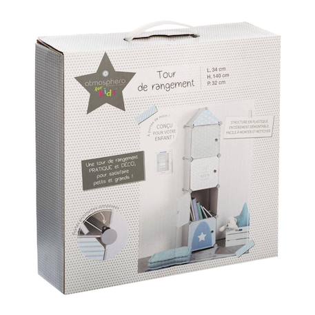 Rangement colonne 4 casiers - sunny Gris+Rose 3 - vertbaudet enfant 