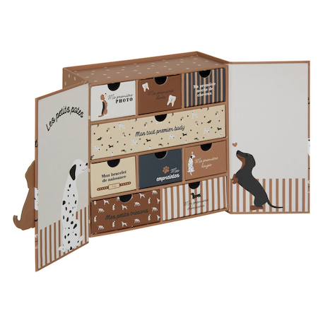 Coffret de naissance souvenirs 9 tiroirs - cilia Beige+Rose 3 - vertbaudet enfant 