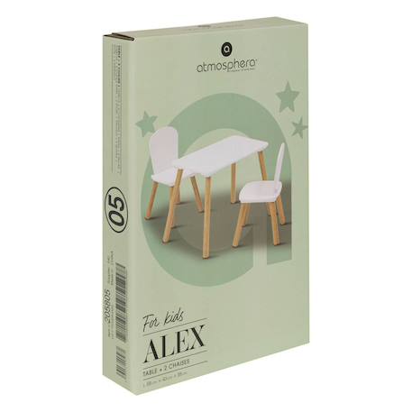 Ensemble table et chaises en pin - alex Blanc 3 - vertbaudet enfant 