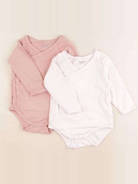 Lot de 2 bodies en coton - 9 mois Rose 1 - vertbaudet enfant 
