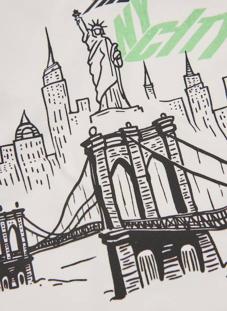 T-shirt garçon en maille imprimé big apple Blanc 4 - vertbaudet enfant 