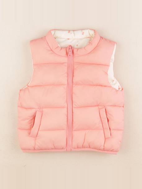 Doudoune réversible - 9 mois Beige, rose 1 - vertbaudet enfant 
