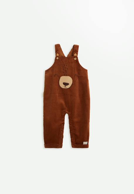 Salopette bébé en velours côtelé moka Marron 1 - vertbaudet enfant 