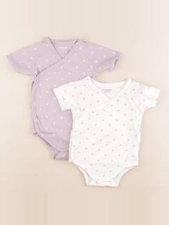 Seconde main-Fille-Lot de 2 bodies en coton - 6 mois