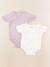 Lot de 2 bodies en coton - 6 mois Blanc, violet 1 - vertbaudet enfant 