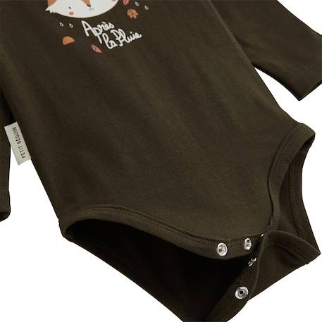 Lot de 3 bodies bébé manches longues ginkgo Vert 4 - vertbaudet enfant 
