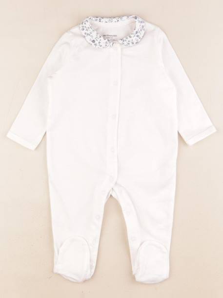 Pyjama coton - 6 mois Blanc, bleu 1 - vertbaudet enfant 