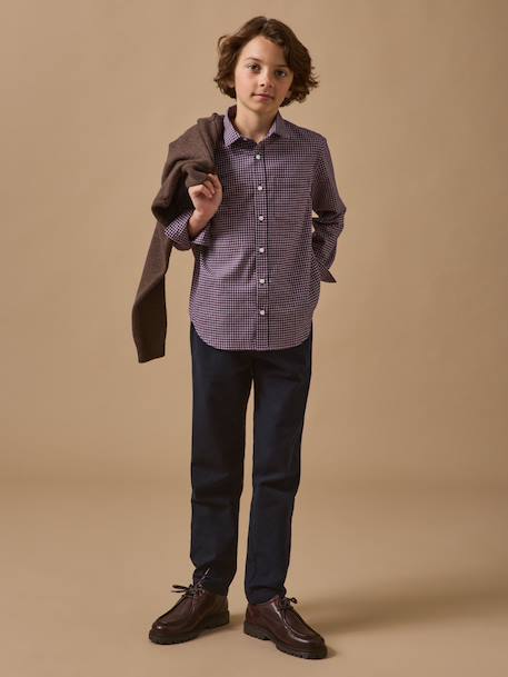 Chemise carreaux effet flanelle garçon Carreaux bordeaux 4 - vertbaudet enfant 