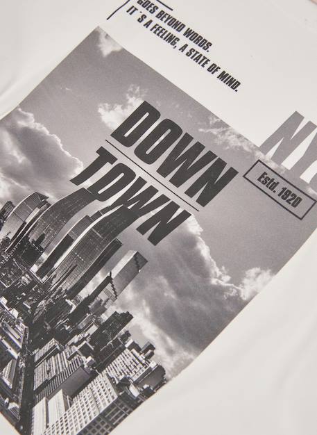 T-shirt garçon en maille imprimé ville nyc Blanc 3 - vertbaudet enfant 