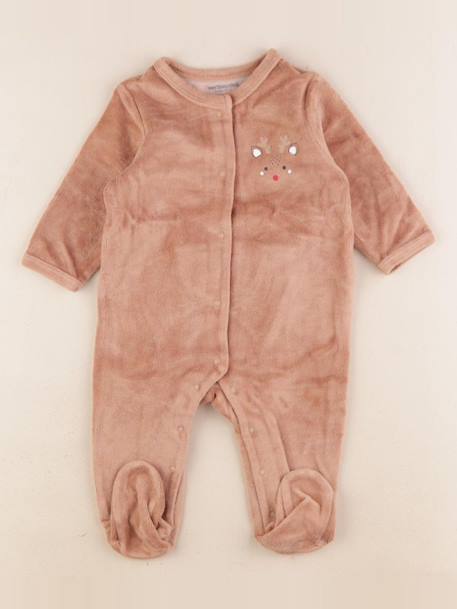 Pyjama velours - 6 mois Marron 1 - vertbaudet enfant 