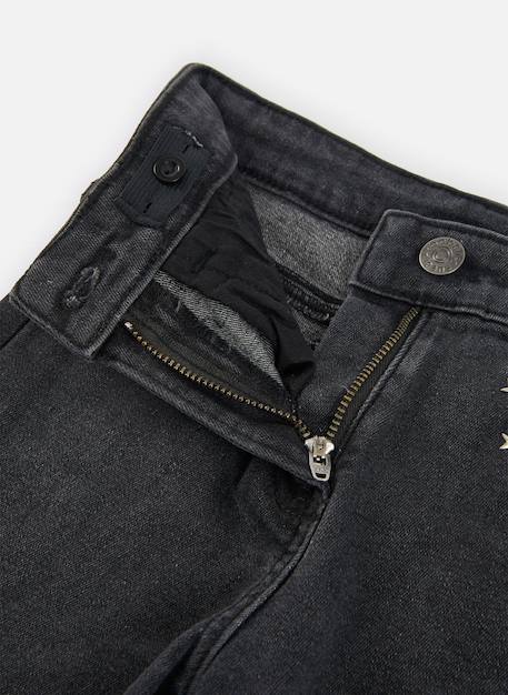 Pantalon fille denim avec étoiles Noir 4 - vertbaudet enfant 