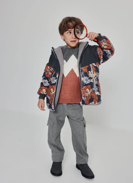 Pantalon garçon avec poches cargo Gris 1 - vertbaudet enfant 