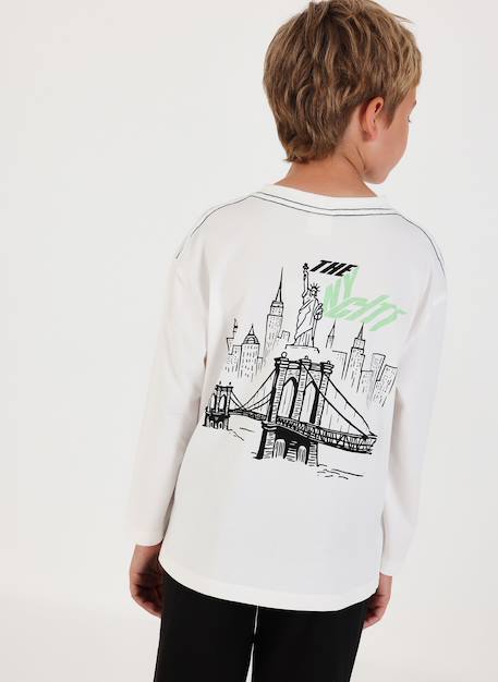 T-shirt garçon en maille imprimé big apple Blanc 2 - vertbaudet enfant 
