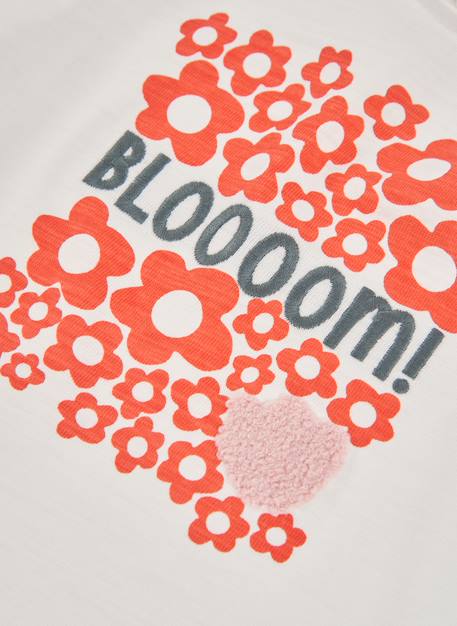 T-shirt fille imprimé fleurs Blanc 4 - vertbaudet enfant 
