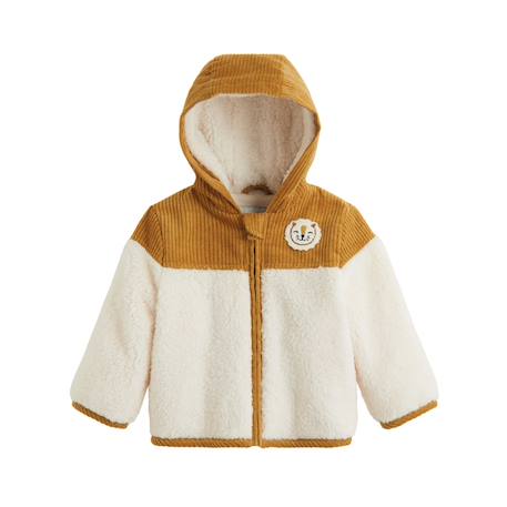 Veste bébé intérieur polaire avec capuche charly Camel 2 - vertbaudet enfant 