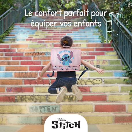 Cartable de maternelle Disney Stitch - 32 cm Rose 4 - vertbaudet enfant 