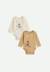 Lot de 2 bodies bébé manches longues moka Marron 1 - vertbaudet enfant 