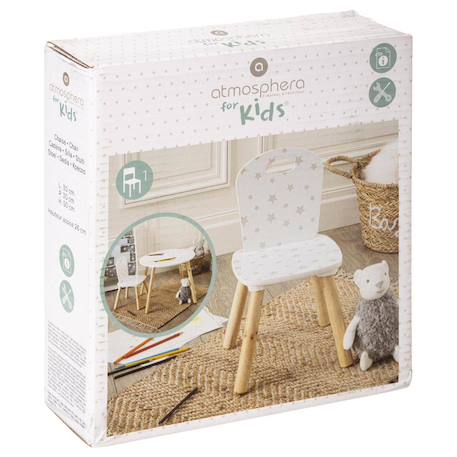 Chaise enfant - douceur Blanc+Blanc - étoile 8 - vertbaudet enfant 