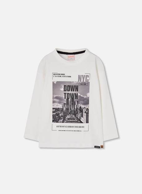 T-shirt garçon en maille imprimé ville nyc Blanc 2 - vertbaudet enfant 