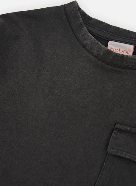 T-shirt garçon en maille avec texte urbn Noir 3 - vertbaudet enfant 