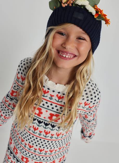 Robe fille imprimée de fleurs Blanc 2 - vertbaudet enfant 